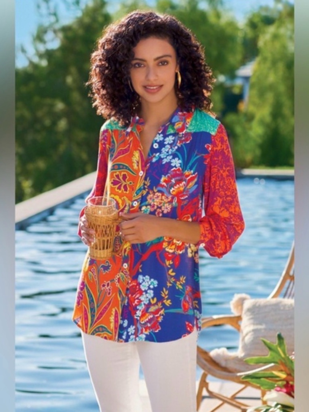 Soft Surroundings Hermosa Patchwork Embroidered top - Picture 3 of 15